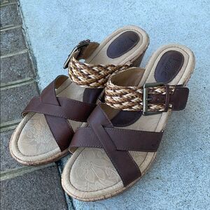 b.o.c Izabel Women’s Cork Wedge Sandals. Brown. Size 10.